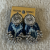Handcrafted Metal Moti Fabric Earrings